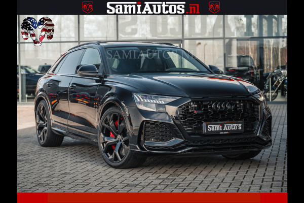Audi RS Q8 RSQ8 BLACK OPS | 600PK 4.0 V8 TFSI QUATTRO | HUD | 4 WIELBESTURING | 23 INCH AUDI SPORT WHEELS | RS BEKLEDING ZWART | PANO | SOF BANG & OLUFSEN | PANORAMA DAK | De Lamborghini Urus en Audi RS Q8 zijn beide supersnelle SUV's met dezelfde basis (4.0L V8 twin-turbo motor van de VW Group)