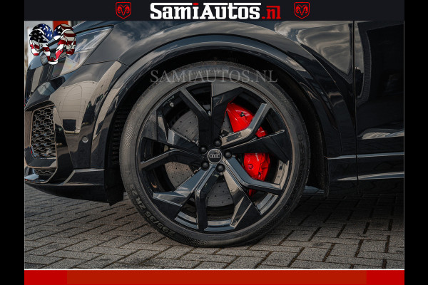 Audi RS Q8 RSQ8 BLACK OPS | 600PK 4.0 V8 TFSI QUATTRO | HUD | 4 WIELBESTURING | 23 INCH AUDI SPORT WHEELS | RS BEKLEDING ZWART | PANO | SOF BANG & OLUFSEN | PANORAMA DAK | De Lamborghini Urus en Audi RS Q8 zijn beide supersnelle SUV's met dezelfde basis (4.0L V8 twin-turbo motor van de VW Group)