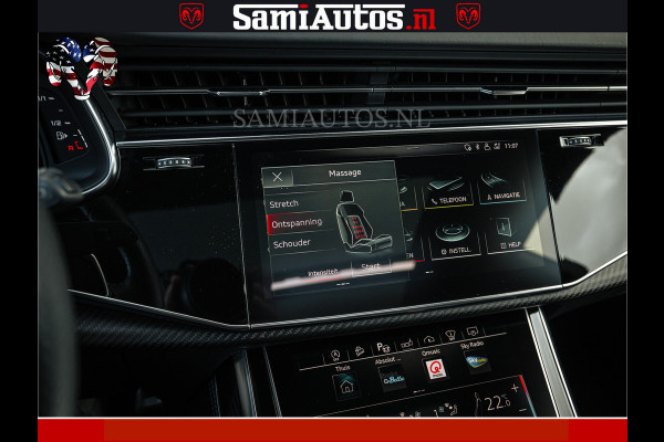 Audi RS Q8 RSQ8 BLACK OPS | 600PK 4.0 V8 TFSI QUATTRO | HUD | 4 WIELBESTURING | 23 INCH AUDI SPORT WHEELS | RS BEKLEDING ZWART | PANO | SOF BANG & OLUFSEN | PANORAMA DAK | De Lamborghini Urus en Audi RS Q8 zijn beide supersnelle SUV's met dezelfde basis (4.0L V8 twin-turbo motor van de VW Group)