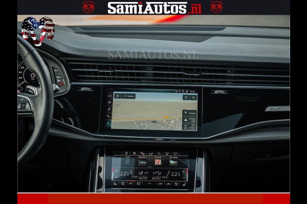 Audi RS Q8 RSQ8 BLACK OPS | 600PK 4.0 V8 TFSI QUATTRO | HUD | 4 WIELBESTURING | 23 INCH AUDI SPORT WHEELS | RS BEKLEDING ZWART | PANO | SOF BANG & OLUFSEN | PANORAMA DAK | De Lamborghini Urus en Audi RS Q8 zijn beide supersnelle SUV's met dezelfde basis (4.0L V8 twin-turbo motor van de VW Group)