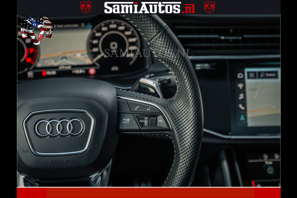 Audi RS Q8 RSQ8 BLACK OPS | 600PK 4.0 V8 TFSI QUATTRO | HUD | 4 WIELBESTURING | 23 INCH AUDI SPORT WHEELS | RS BEKLEDING ZWART | PANO | SOF BANG & OLUFSEN | PANORAMA DAK | De Lamborghini Urus en Audi RS Q8 zijn beide supersnelle SUV's met dezelfde basis (4.0L V8 twin-turbo motor van de VW Group)