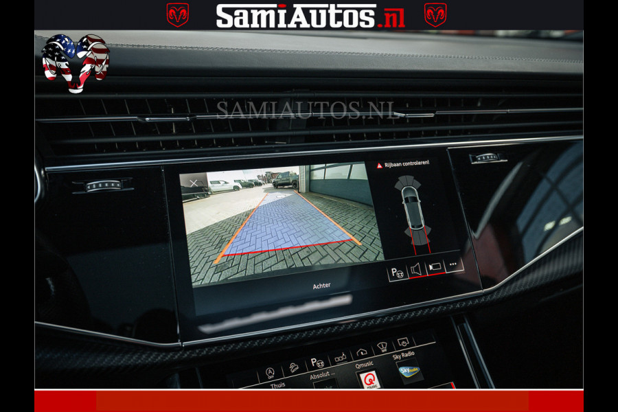 Audi RS Q8 RSQ8 BLACK OPS | 600PK 4.0 V8 TFSI QUATTRO | HUD | 4 WIELBESTURING | 23 INCH AUDI SPORT WHEELS | RS BEKLEDING ZWART | PANO | SOF BANG & OLUFSEN | PANORAMA DAK | De Lamborghini Urus en Audi RS Q8 zijn beide supersnelle SUV's met dezelfde basis (4.0L V8 twin-turbo motor van de VW Group)