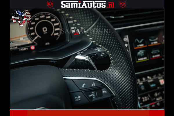 Audi RS Q8 RSQ8 BLACK OPS | 600PK 4.0 V8 TFSI QUATTRO | HUD | 4 WIELBESTURING | 23 INCH AUDI SPORT WHEELS | RS BEKLEDING ZWART | PANO | SOF BANG & OLUFSEN | PANORAMA DAK | De Lamborghini Urus en Audi RS Q8 zijn beide supersnelle SUV's met dezelfde basis (4.0L V8 twin-turbo motor van de VW Group)