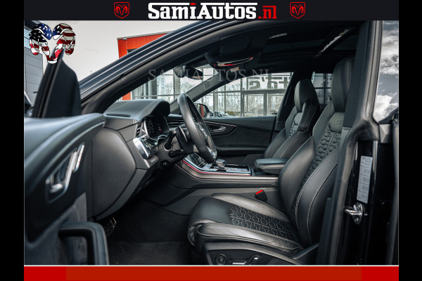 Audi RS Q8 RSQ8 BLACK OPS | 600PK 4.0 V8 TFSI QUATTRO | HUD | 4 WIELBESTURING | 23 INCH AUDI SPORT WHEELS | RS BEKLEDING ZWART | PANO | SOF BANG & OLUFSEN | PANORAMA DAK | De Lamborghini Urus en Audi RS Q8 zijn beide supersnelle SUV's met dezelfde basis (4.0L V8 twin-turbo motor van de VW Group)