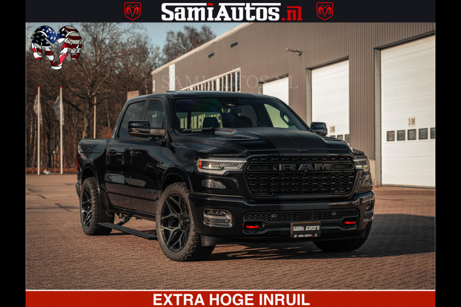 Dodge Ram Limited H.O 540PK 706Nm | Massage + Full Option | De Meest Luxe en Volle Pick-Up in zijn Klasse | Comfortabele Dubbele Cabine met Royale 5 Zitplaatsen | BPM vrij | Nu Leverbaar uit Voorraad | Voorraad Nr 2326 - 5169