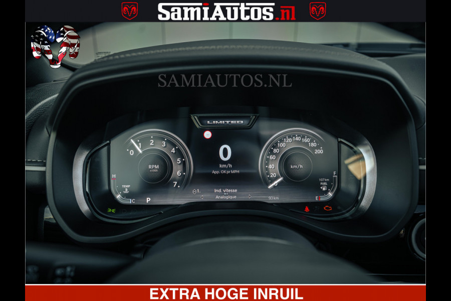 Dodge Ram Limited H.O 540PK 706Nm | Massage + Full Option | De Meest Luxe en Volle Pick-Up in zijn Klasse | Comfortabele Dubbele Cabine met Royale 5 Zitplaatsen | BPM vrij | Nu Leverbaar uit Voorraad | Voorraad Nr 2326 - 5169