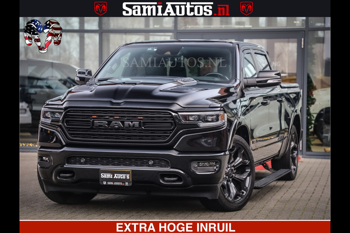 Dodge Ram 1500 LIMITED NIGHT | 5.7 V8 HEMI | HUD | MWK | LUCHTVERING | EERSTE EIGENAAR | BOM VOL ALLE OPTIES | CREW CAB DUBBELE CABINE | 5 PERSOONS | DC | 40000 KM | MEEST VOLLE RAM PICK UP |