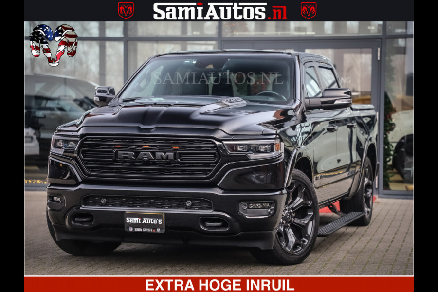 Dodge Ram 1500 LIMITED NIGHT | 5.7 V8 HEMI | HUD | MWK | LUCHTVERING | EERSTE EIGENAAR | BOM VOL ALLE OPTIES | CREW CAB DUBBELE CABINE | 5 PERSOONS | DC | 40000 KM | MEEST VOLLE RAM PICK UP |