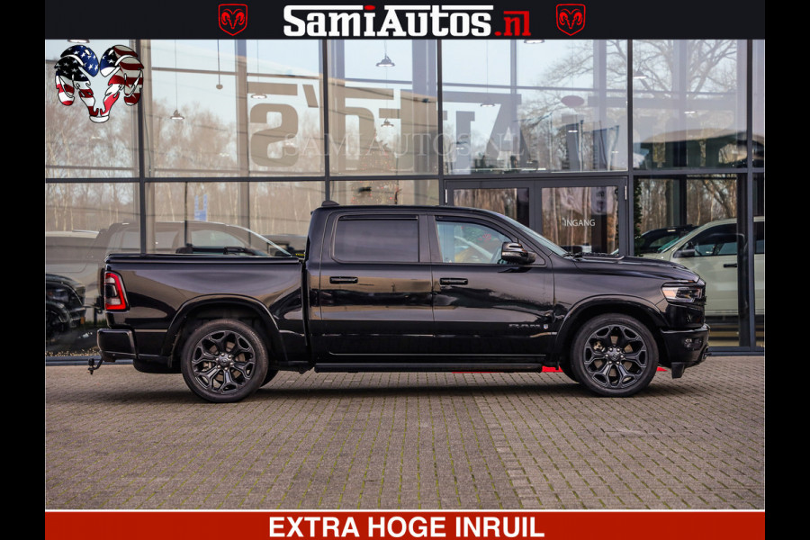 Dodge Ram 1500 LIMITED NIGHT | 5.7 V8 HEMI | HUD | MWK | LUCHTVERING | EERSTE EIGENAAR | BOM VOL ALLE OPTIES | CREW CAB DUBBELE CABINE | 5 PERSOONS | DC | 40000 KM | MEEST VOLLE RAM PICK UP |