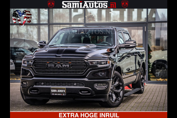 Dodge Ram 1500 LIMITED NIGHT | 5.7 V8 HEMI | HUD | MWK | LUCHTVERING | EERSTE EIGENAAR | BOM VOL ALLE OPTIES | CREW CAB DUBBELE CABINE | 5 PERSOONS | DC | 40000 KM | MEEST VOLLE RAM PICK UP |