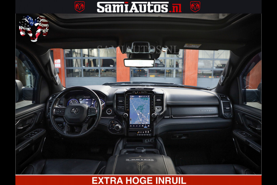 Dodge Ram 1500 LIMITED NIGHT | 5.7 V8 HEMI | HUD | MWK | LUCHTVERING | EERSTE EIGENAAR | BOM VOL ALLE OPTIES | CREW CAB DUBBELE CABINE | 5 PERSOONS | DC | 40000 KM | MEEST VOLLE RAM PICK UP |