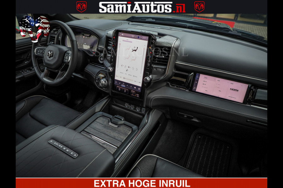 Dodge Ram 1500 Limited Night H.O 540HP 706Nm | Massage + Full Option | De Meest Luxe en Volle Pick-Up in zijn Klasse | Comfortabele Dubbele Cabine met Royale 5 Zitplaatsen | BPM vrij | Nu Leverbaar uit Voorraad | Voorraad Nr 2334 - 5409