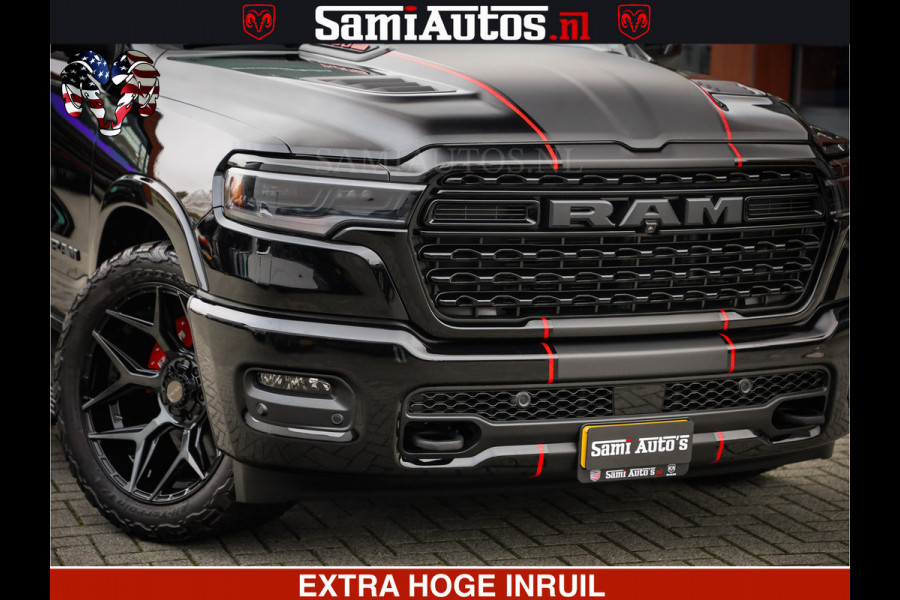 Dodge Ram 1500 Limited Night H.O 540HP 706Nm | Massage + Full Option | De Meest Luxe en Volle Pick-Up in zijn Klasse | Comfortabele Dubbele Cabine met Royale 5 Zitplaatsen | BPM vrij | Nu Leverbaar uit Voorraad | Voorraad Nr 2334 - 5409