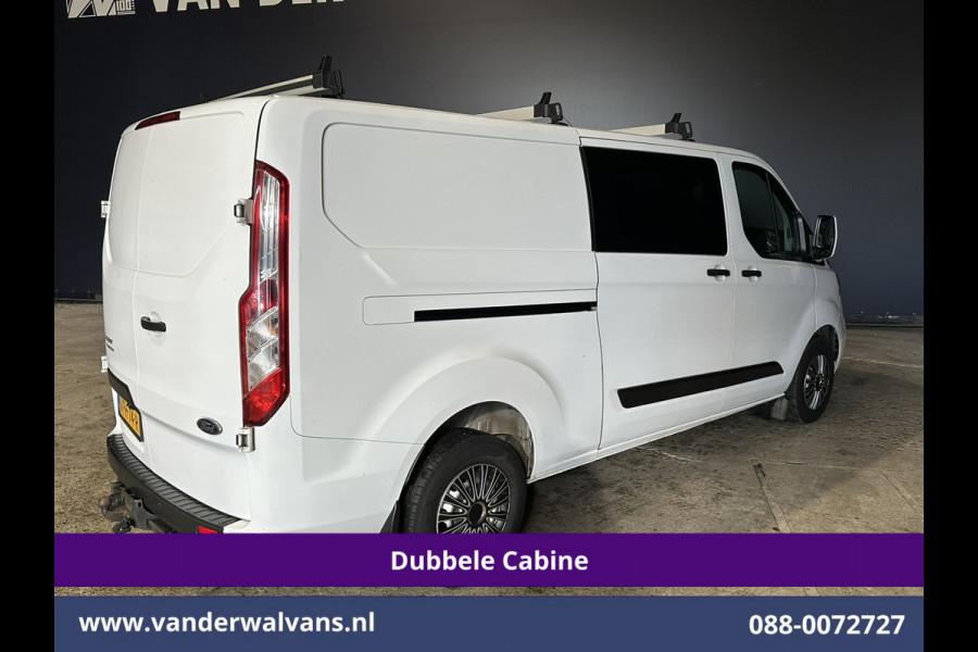 Ford Transit Custom 2.0 TDCI 130pk L2H1 Dubbele Cabine Euro6 Airco | 6-Zits | Camera | LED | Cruisecontrol | 2800kg Trekhaak Android Auto, Verwarmde voorruit, Stoelverwarming, Parkeersensoren, Dakdragers