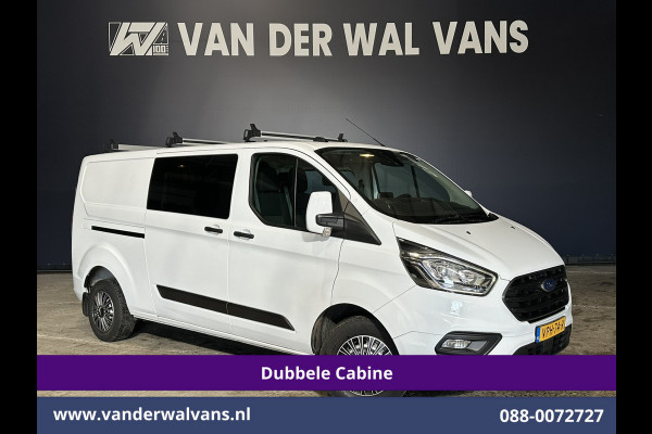 Ford Transit Custom 2.0 TDCI 130pk L2H1 Dubbele Cabine Euro6 Airco | 6-Zits | Camera | LED | Cruisecontrol | 2800kg Trekhaak Android Auto, Verwarmde voorruit, Stoelverwarming, Parkeersensoren, Dakdragers