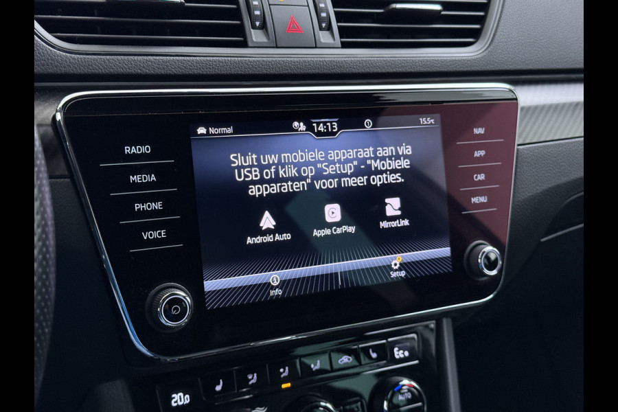 Škoda Superb Combi T218PK iV PHEV AUT-6 Sportline BS Elektr.+Geheugen-Sport-Stoelen+Verwarmd Trekhaak Virtual Cockpit Matrix Led Navi Ecc Ada 1.4t- Plug-in-hybride Achterbank+Stuurverwarming Led Elek.Achterklep Lmv 19" Keyless Dodehoek detectie Verkeersbord detectie 1e Eigenaar Origineel Nederlandse Auto 400 Nm !! + 1600kg trekvermogen