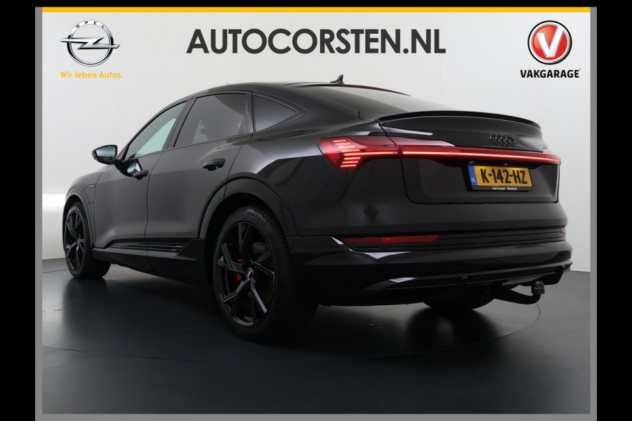 Audi e-tron Sportback 55 Quattro S-Line 408pk 95kWh Pano-Schuif-Dak LED Sport-Stoel-Leer/Alcantara Luchtvering 21" Trekhaak Adaptive-Cruise Spoor-Assi SOH 89% Rode-Remklauwen Zwarte-Hemel Audi-Smartphone-Interface Stoelverwarming Memory Elek.Achterklep DAB Lmv Privacy Glas Led Keyless Actieve Luidspreker 1e Eigenaar Origineel Nederlandse Auto € 93.000 nieuw 1.800kg Trekvermogen