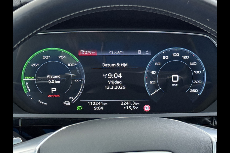 Audi e-tron Sportback 55 Quattro S-Line 408pk 95kWh Pano-Schuif-Dak LED Sport-Stoel-Leer/Alcantara Luchtvering 21" Trekhaak Adaptive-Cruise Spoor-Assi SOH 89% Rode-Remklauwen Zwarte-Hemel Audi-Smartphone-Interface Stoelverwarming Memory Elek.Achterklep DAB Lmv Privacy Glas Led Keyless Actieve Luidspreker 1e Eigenaar Origineel Nederlandse Auto € 93.000 nieuw 1.800kg Trekvermogen