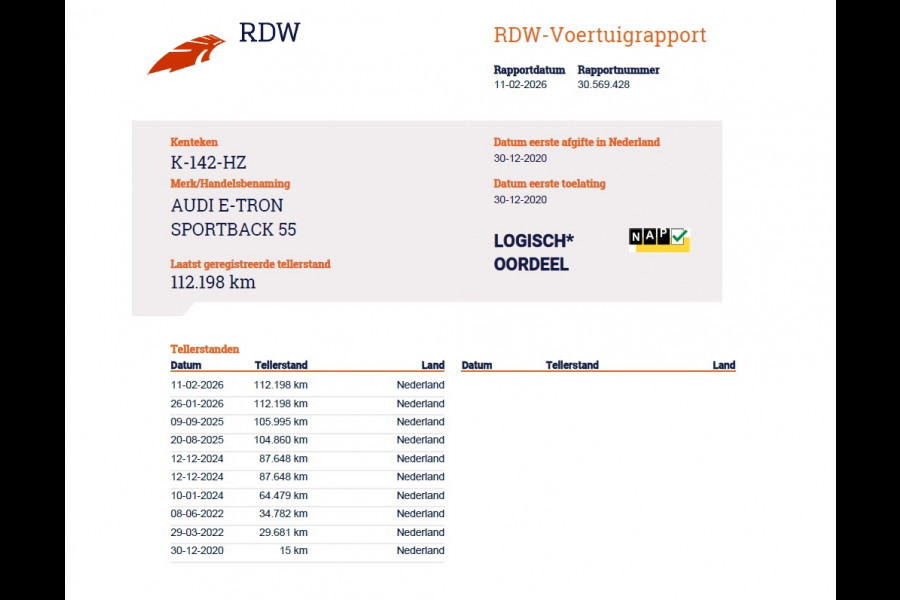 Audi e-tron Sportback 55 Quattro S-Line 408pk 95kWh Pano-Schuif-Dak LED Sport-Stoel-Leer/Alcantara Luchtvering 21" Trekhaak Adaptive-Cruise Spoor-Assi SOH 89% Rode-Remklauwen Zwarte-Hemel Audi-Smartphone-Interface Stoelverwarming Memory Elek.Achterklep DAB Lmv Privacy Glas Led Keyless Actieve Luidspreker 1e Eigenaar Origineel Nederlandse Auto € 93.000 nieuw 1.800kg Trekvermogen