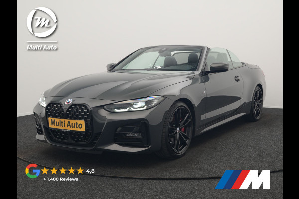 BMW 4 Serie Cabrio 430i M Sport 245pk Dealer O.H DRAVITGRAU | Lederen Sportstoelen Memory | Nekverwarming | 19"L.M | Harman Kardon |  M Sportremmen | Camera | Sfeerverlichting | Apple Carplay | LED |