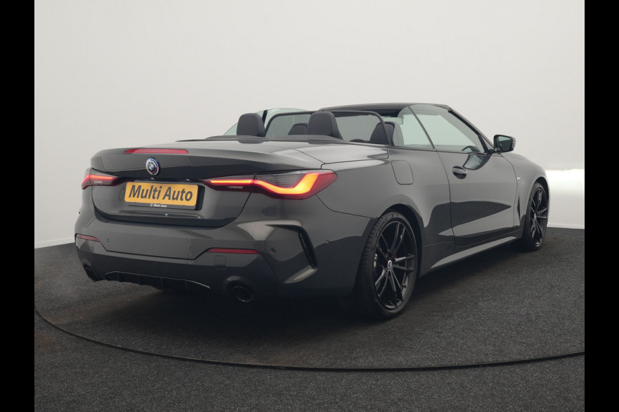 BMW 4 Serie Cabrio 430i M Sport 245pk Dealer O.H DRAVITGRAU | Lederen Sportstoelen Memory | Nekverwarming | 19"L.M | Harman Kardon |  M Sportremmen | Camera | Sfeerverlichting | Apple Carplay | LED |