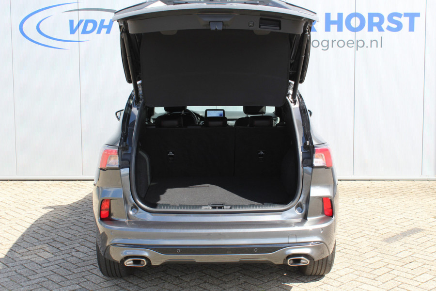 Ford Kuga 2.5-225pk Plug-in Hybrid ST-Line X. Hybride rijden voor een reële prijs ! Autm. airco dual, side- en lane assist, adaptieve cruise cntrl, camera v+a, stoel- en voorraamverw., elektr. achterklep, metallic lak, navigatie, telefoonvoorb.