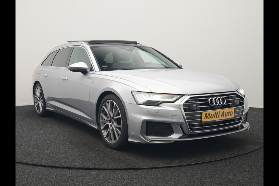 Audi A6 Avant 55 TFSI e quattro S Competition PHEV 367pk Dealer O.H. | 2x S-Line | Trekhaak Af Fabriek | Panodak | 360 Camera | Bang & Olufsen | Adaptive Cruise | Sportstoelen Memory & Verwarmd | Apple Carplay | Keyless | Stuur Verwarmd | Virtual | Navigatie | Plug In Hybrid