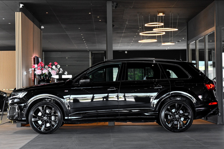 Audi Q7 55 TFSI e quattro 3x S-Line. Pano, ACC, HUD, Memory, Leder, B&O, Stuurvw, Keyless, Camera, Matrix, Sfeer, 22''!