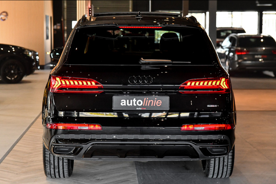Audi Q7 55 TFSI e quattro 3x S-Line. Pano, ACC, HUD, Memory, Leder, B&O, Stuurvw, Keyless, Camera, Matrix, Sfeer, 22''!