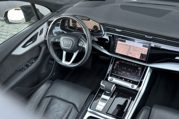 Audi Q7 55 TFSI e quattro 3x S-Line. Pano, ACC, HUD, Memory, Leder, B&O, Stuurvw, Keyless, Camera, Matrix, Sfeer, 22''!