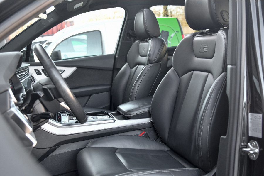 Audi Q7 55 TFSI e quattro 3x S-Line. Pano, ACC, HUD, Memory, Leder, B&O, Stuurvw, Keyless, Camera, Matrix, Sfeer, 22''!