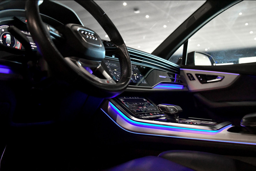 Audi Q7 55 TFSI e quattro 3x S-Line. Pano, ACC, HUD, Memory, Leder, B&O, Stuurvw, Keyless, Camera, Matrix, Sfeer, 22''!