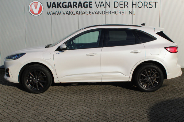 Ford Kuga 2.5-225pk Plug-in Hybrid ST-Line X. Hybride rijden voor een reële prijs ! Autm. airco dual, side- en lane assist, adaptieve cruise cntrl, camera v+a, stoel-, stuur- en voorraamverw., elektr. achterklep, metallic lak, navigatie, telefoonvoorb. etc.