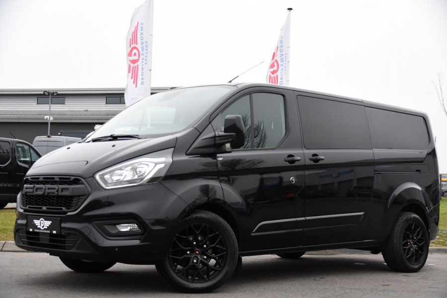 Ford Transit Custom 320 2.0 TDCI L2H1 Limited DC Black Edition Cruise, Carplay, Automaat, 130pk, Sensoren, 2 x Schuifdeur, Stoelverwarming, Uniek!