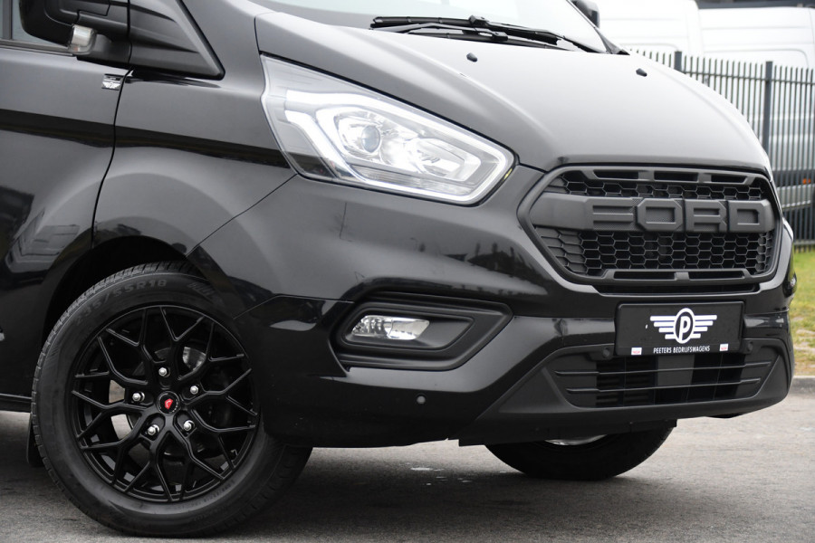 Ford Transit Custom 320 2.0 TDCI L2H1 Limited DC Black Edition Cruise, Carplay, Automaat, 130pk, Sensoren, 2 x Schuifdeur, Stoelverwarming, Uniek!