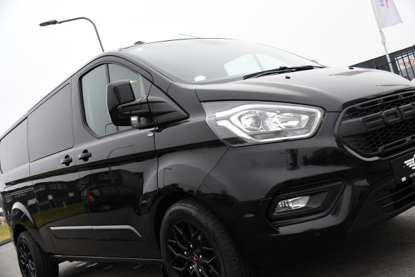 Ford Transit Custom 320 2.0 TDCI L2H1 Limited DC Black Edition Cruise, Carplay, Automaat, 130pk, Sensoren, 2 x Schuifdeur, Stoelverwarming, Uniek!