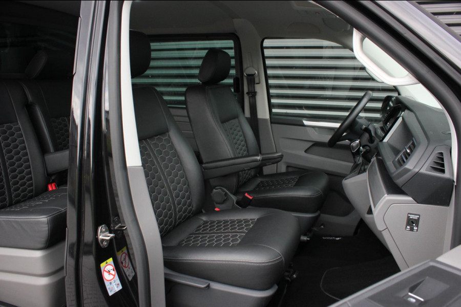 Volkswagen Transporter 2.0 TDI L2H1 150PK BULLI DC DUBBEL CABINE / LEIGHTONVANS BODYKIT / FULL OPTINS / LEDER / FULL BLACK / APPLE