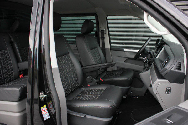 Volkswagen Transporter 2.0 TDI L2H1 150PK BULLI DC DUBBEL CABINE / LEIGHTONVANS BODYKIT / FULL OPTINS / LEDER / FULL BLACK / APPLE