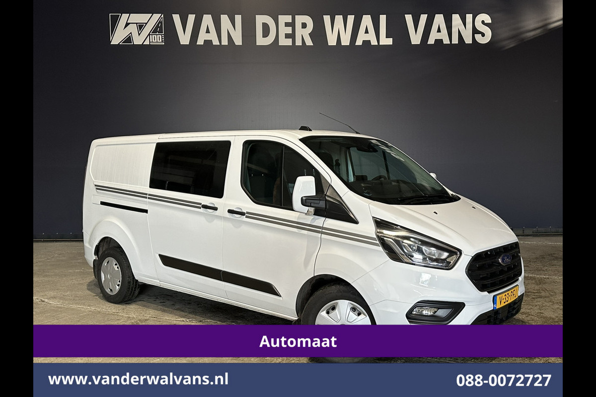 Ford Transit Custom 2.0 TDCI 131pk Automaat L2H1 Dubbele Cabine Euro6 Airco | 5-Zits | Camera | Navigatie | LED Apple Carplay, Android Auto, Adaptieve Cruisecontrol, Trekhaak, Stoelverwarming, Verwarmde voorruit, Parkeersensoren