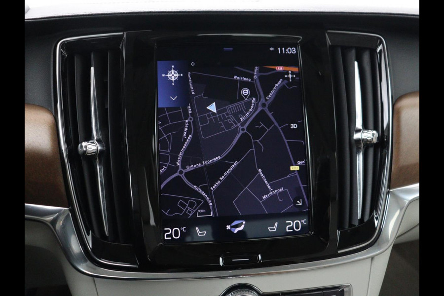 Volvo S90 2.0 T4 Business Luxury+ | Schuifdak | Stoelventilatie | Head-Up | Massage | Standkachel | 360 Camera | Leder | Head-Up | Adaptive cruise | Carplay | Park Assist | Achterbankverwarming | Navigatie