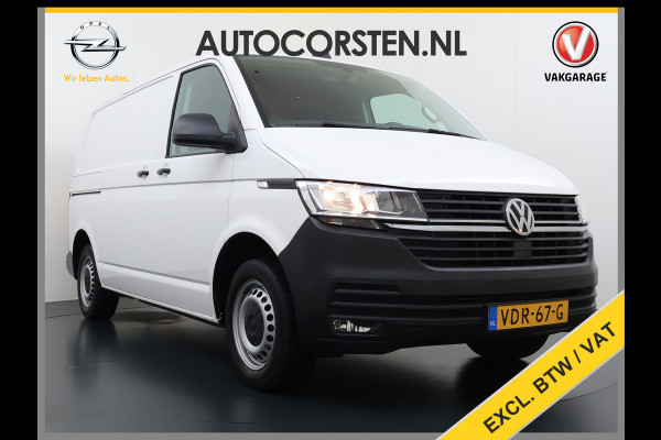 Volkswagen Transporter 2.0TDI 150PK AUT-7 3-Pers. Euro 6 Trekhaak Navi* Apple Carplay Android Auto Airco Cruise Control Pdc Comfortline Betonplex Vloer Lat om Lat Wandbetimmering Schuifdeur 2.500KG Trekgewicht 1e Eigenaar Origineel Nederlandse Bestelbus