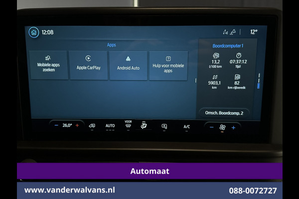 Ford Transit Custom 2.0 TDCI 136pk Automaat L1H1 Fabrieksgarantie Euro6 Airco | Camera | LED | Cruisecontrol | Apple Carplay Android Auto, Verwarmde voorruit, Parkeersensoren, Bijrijdersbank, 2800kg trekvermogen