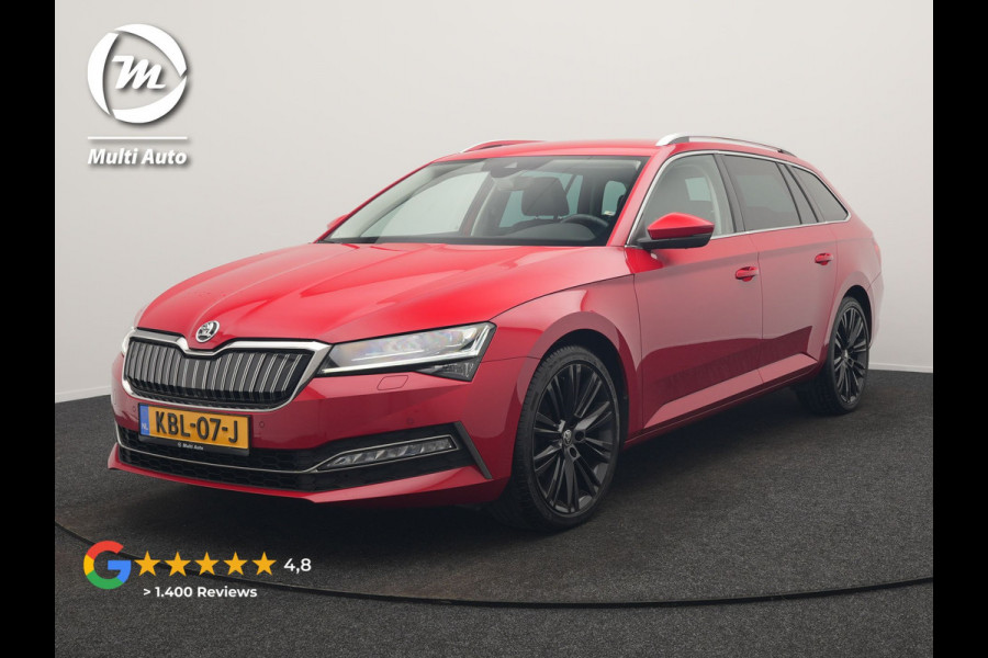Škoda Superb Combi 1.4 TSI iV Business Edition PHEV 218pk Dealer O.H. | Trekhaak Af Fabriek | Adaptive Cruise | 360 Camera | Canton Audio | Lederen Sportstoelen Massage & Ventilatie & Memory | Sfeerverlichting | Stoelen & Stuur Verwarmd | Keyless | Plug In Hybrid