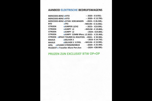 Peugeot e-Traveller 75 kWh Allure VIP Lederen bekleding 7 Persoons Full Options