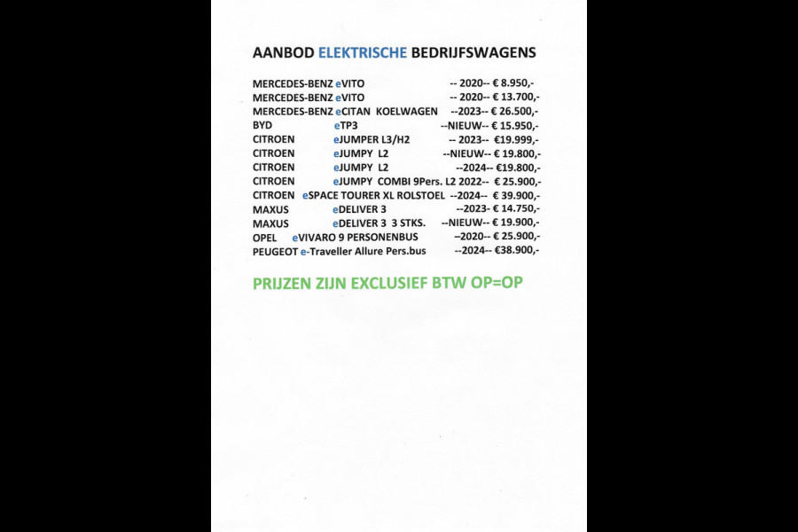 Peugeot e-Traveller 75 kWh Allure VIP Lederen bekleding 7 Persoons Full Options