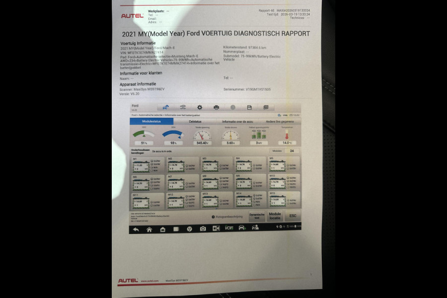 Ford Mustang Mach-E Extended RWD 98 kWh | SOH 93% | Panoramadak | 360 Camera | Bang & Olufsen | Apple Carplay |