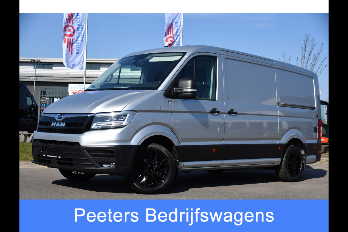 MAN TGE 35 2.0 L3H2 PB Edition Cruise, Camera, Carplay, LED, 177pk, Automaat, Sensoren, 2 x Schuifdeur, Stoelverwarming, Uniek!