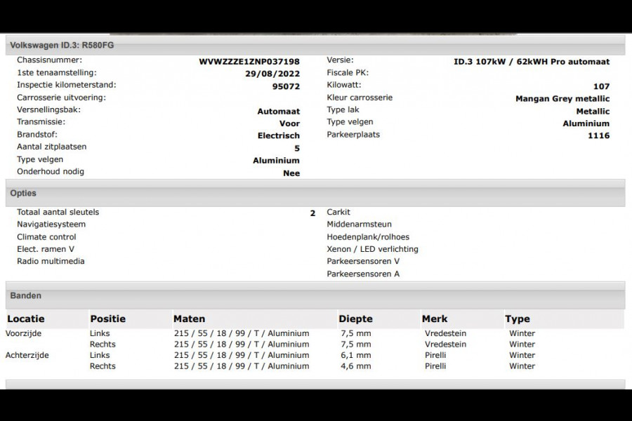 Volkswagen ID.3 Pro 62KWh Comfort / Navigatie / Pdc.V+A / Airco-ecc./ Xenon / Radio multimedia