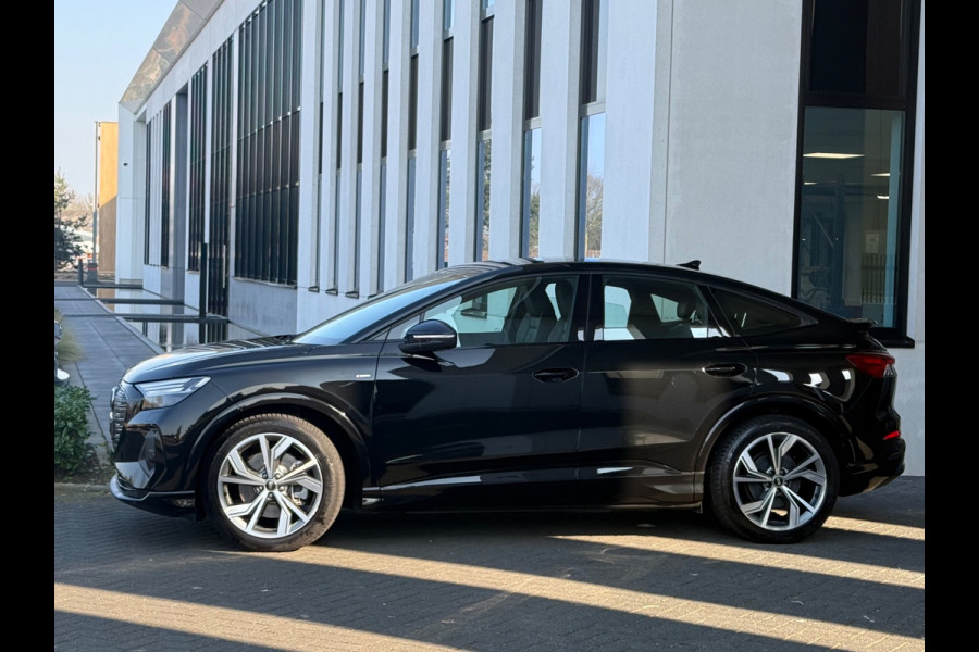 Audi Q4 Sportback e-tron 40 S edition 77 kWh, 2 x S-LINE, vol zwart lederen sport leder, SOH 95 %, 1e eigenaar, NL auto met nap