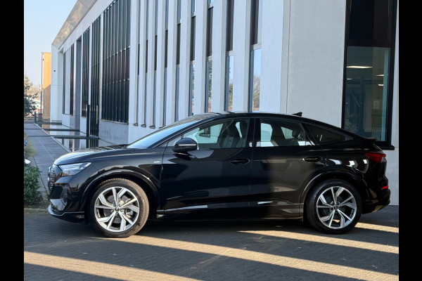 Audi Q4 Sportback e-tron 40 S edition 77 kWh, 2 x S-LINE, vol zwart lederen sport leder, SOH 95 %, 1e eigenaar, NL auto met nap